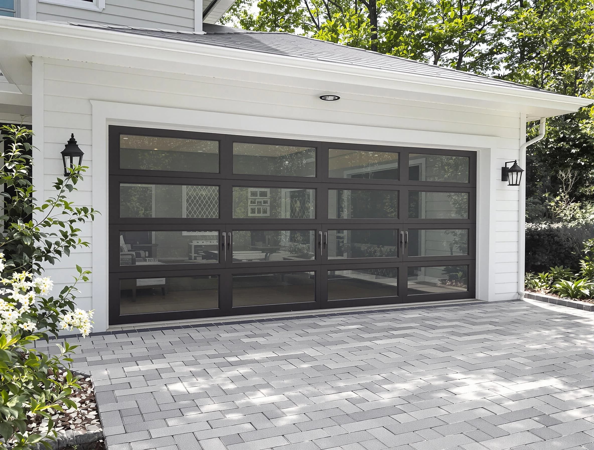 Stonegate Garage Door Repair design specialist presenting custom garage door options to Stonegate homeowner