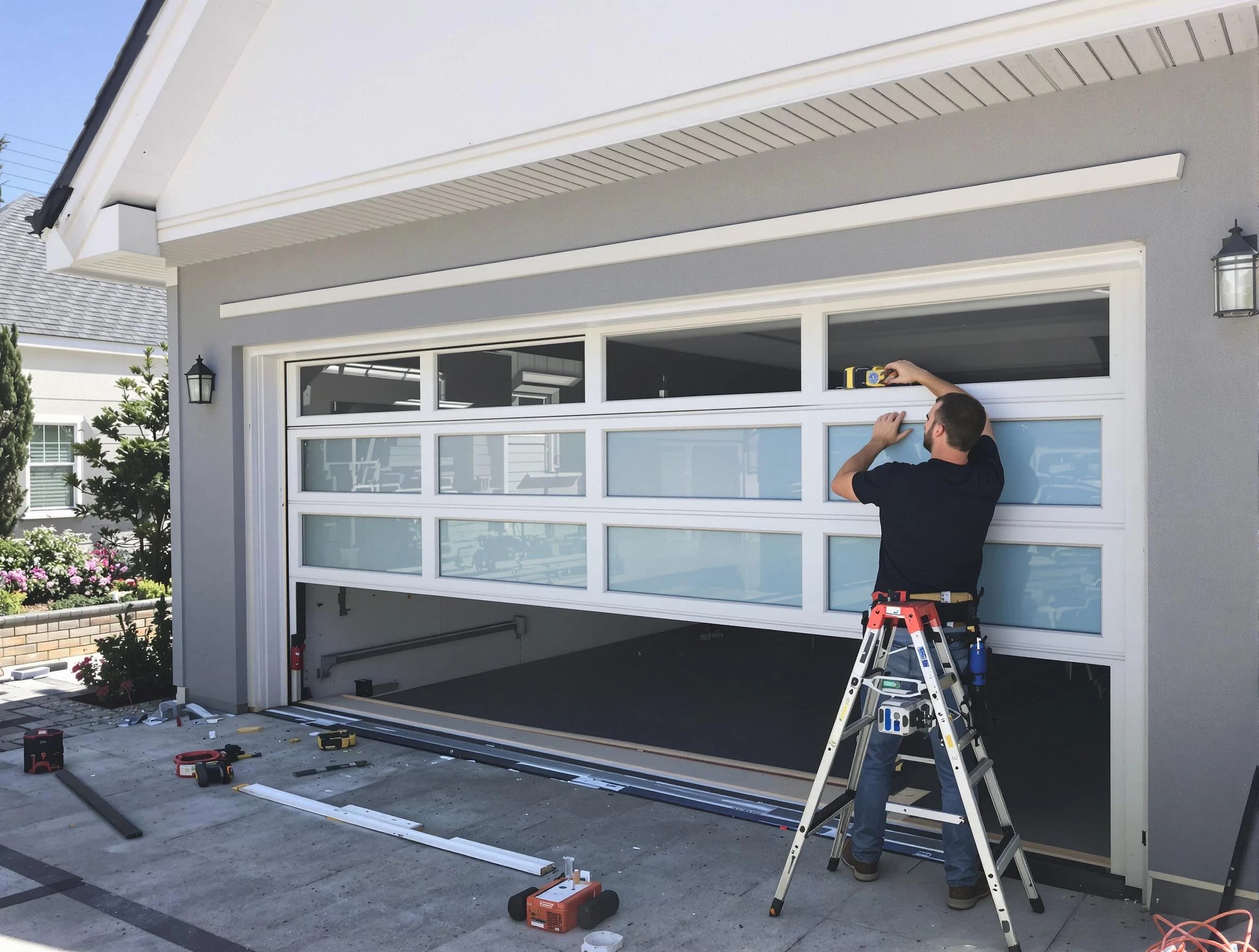 Stonegate Garage Door Repair team performing garage door replacement in Stonegate